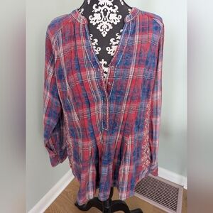 Sundance Embroidered Cotton Top Size L